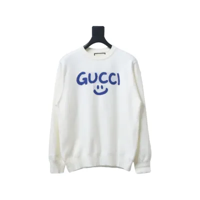 Gucci Graffiti Smiley Logo Crew Neck Sweater 01