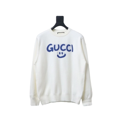 Gucci Graffiti Smiley Logo Crew Neck Sweater 01
