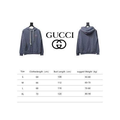 Gucci Grey Hooded Sweatshirt With Double G Embroidery On Chest 02