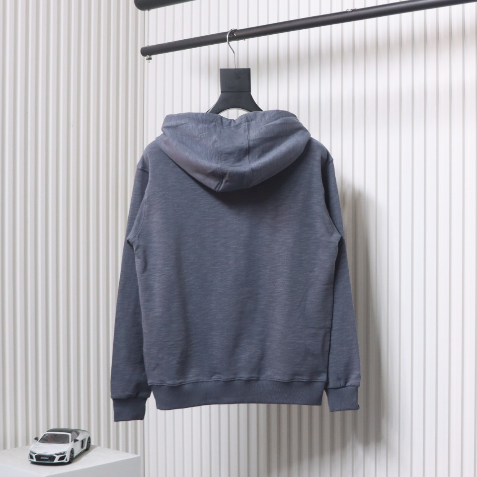 Gucci Grey Hooded Sweatshirt With Double G Embroidery On Chest