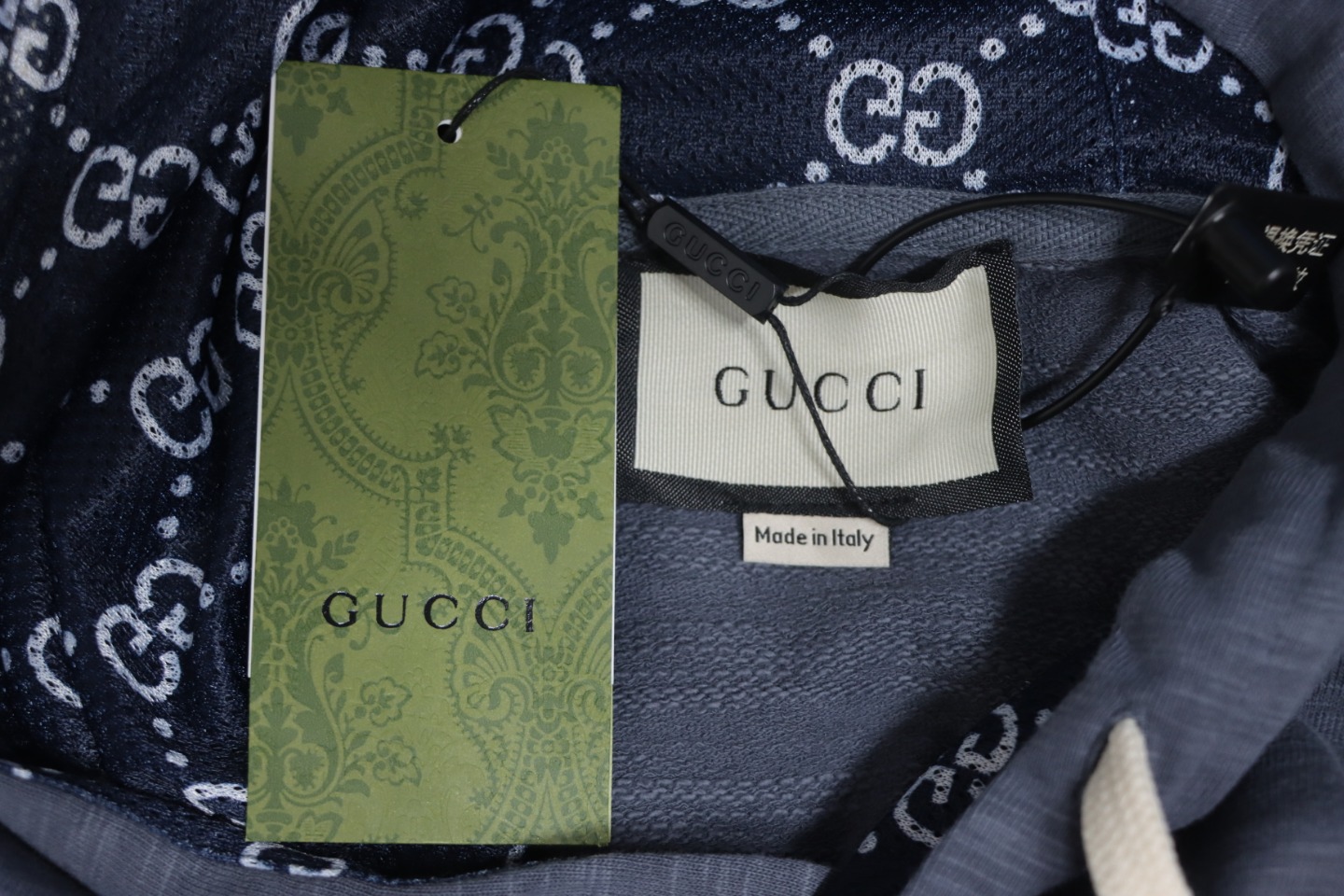 Gucci Grey Hooded Sweatshirt With Double G Embroidery On Chest