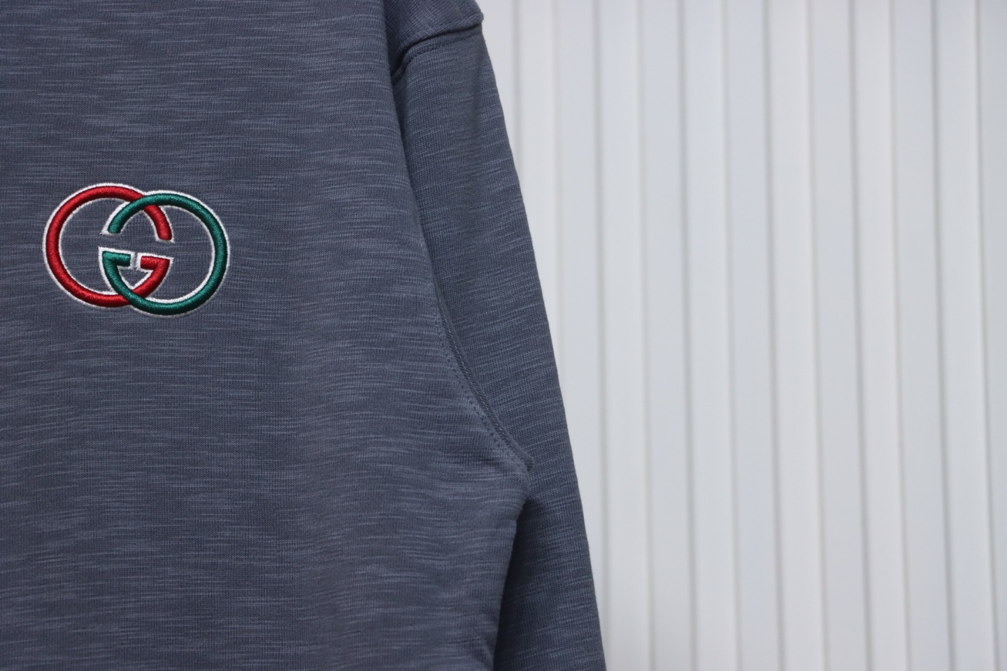 Gucci Grey Hooded Sweatshirt With Double G Embroidery On Chest