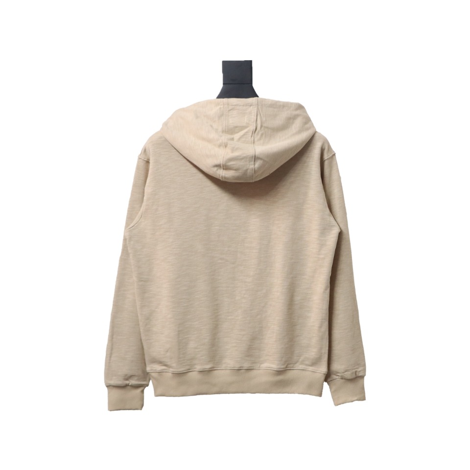Gucci Khaki Hooded Sweatshirt With Double G Embroidery On Chest