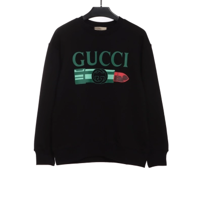 Gucci Lipstick Print Crewneck Sweatshirt Black 01