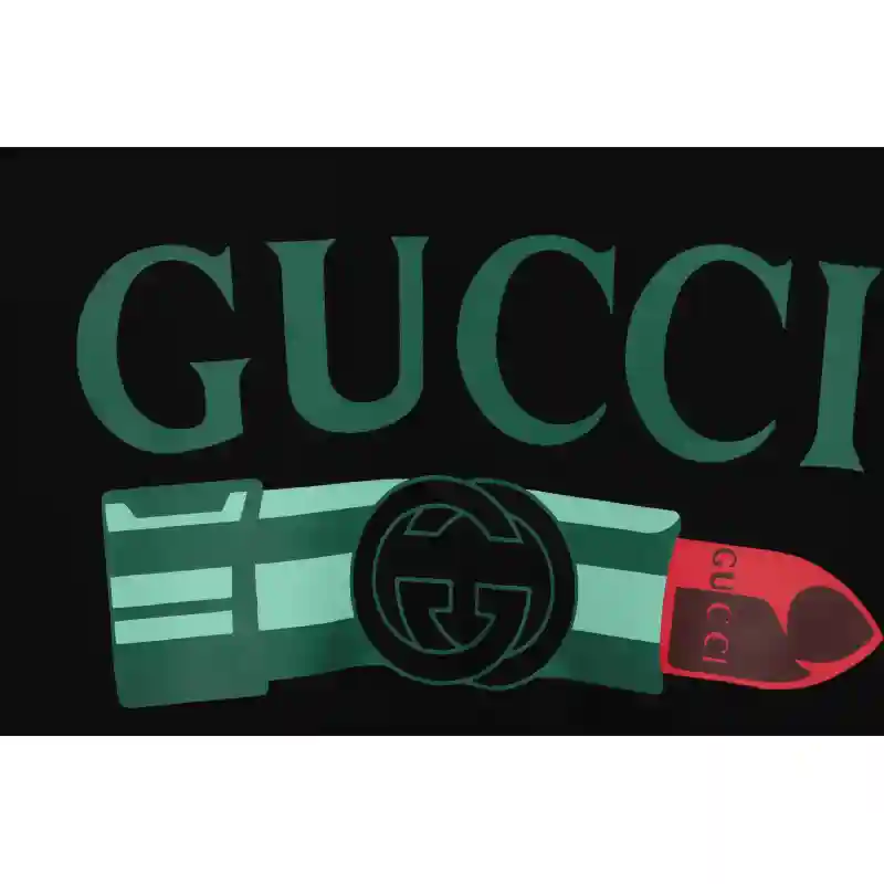 Gucci Lipstick Print Crewneck Sweatshirt Black