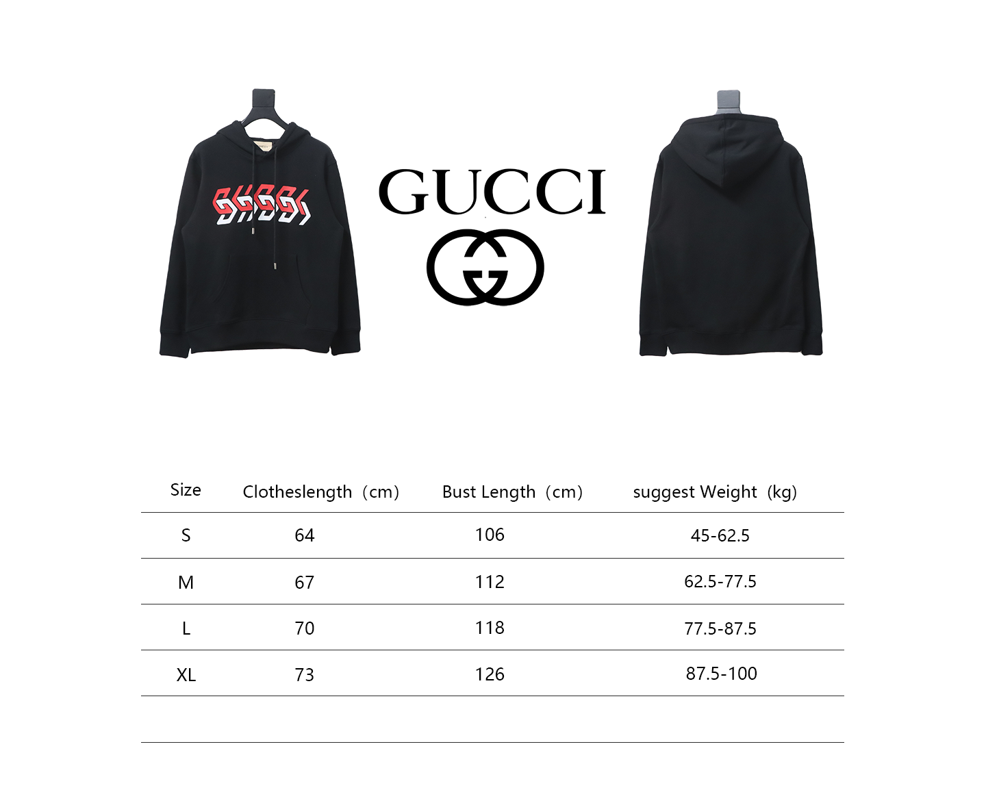 Gucci Mirrored Letter Print Hoodie