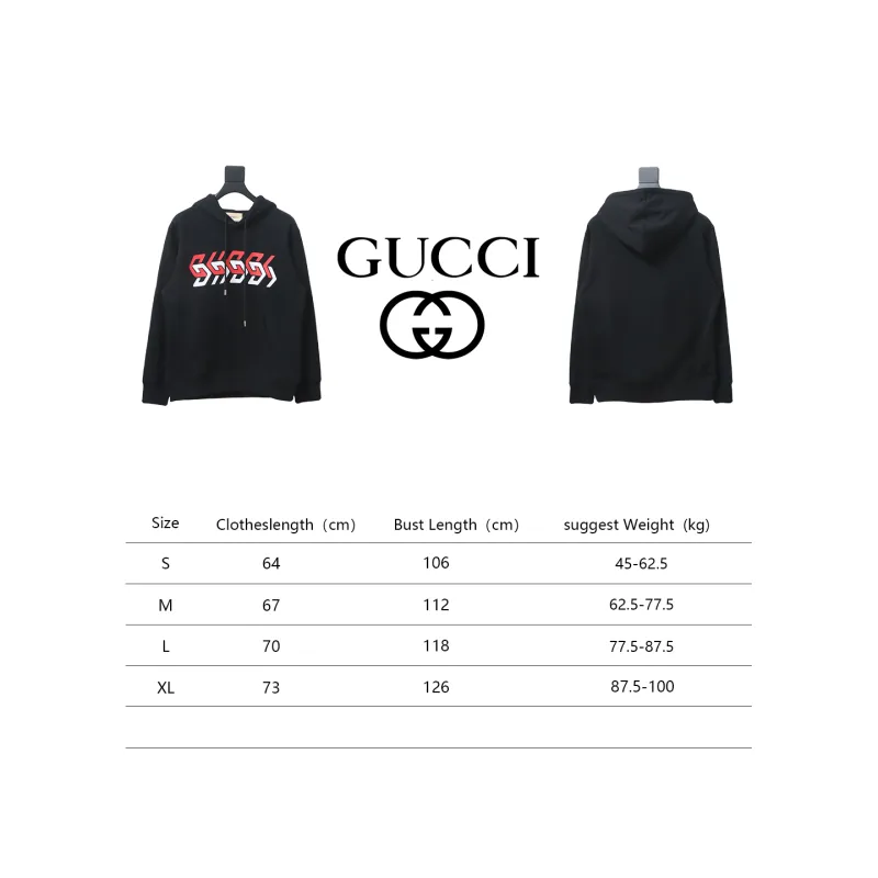 Gucci Mirrored Letter Print Hoodie