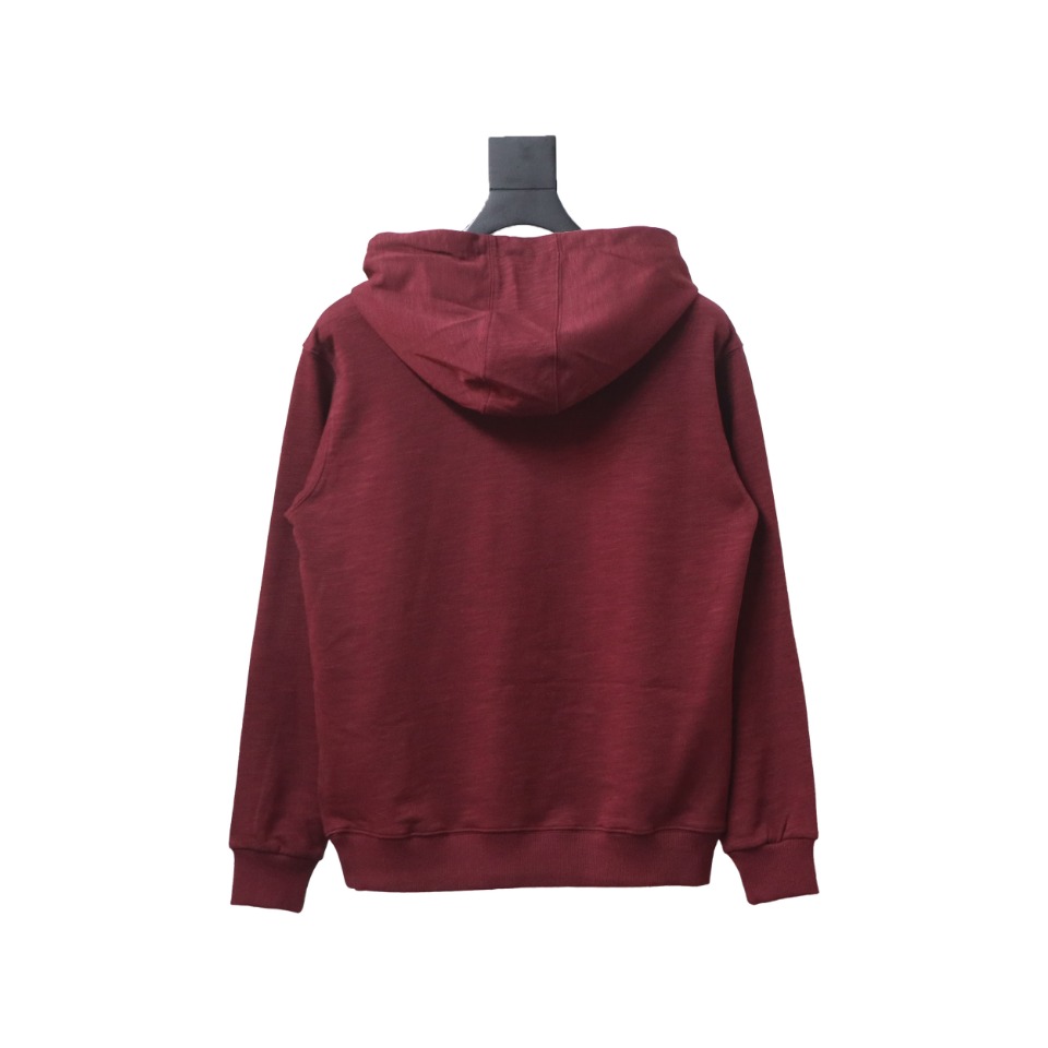 Gucci Red Hooded Sweatshirt With Double G Embroidery On Chest