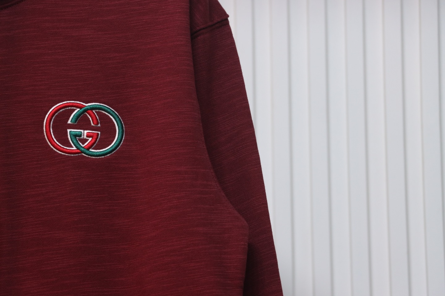 Gucci Red Hooded Sweatshirt With Double G Embroidery On Chest