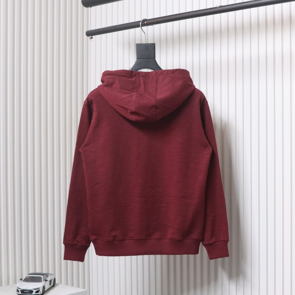 Gucci Red Hooded Sweatshirt With Double G Embroidery On Chest