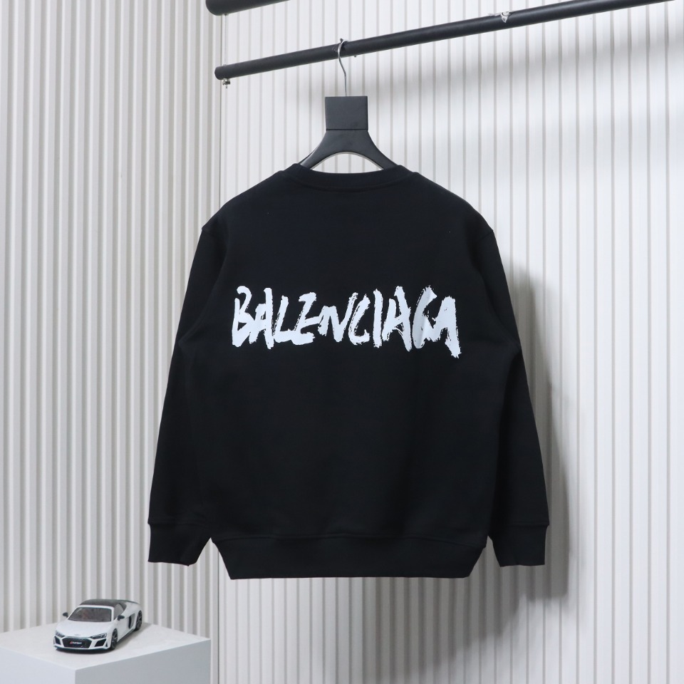 Gucci x Balenciaga 24SS Graffiti Lettering Print Crew Neck Sweatshirt
