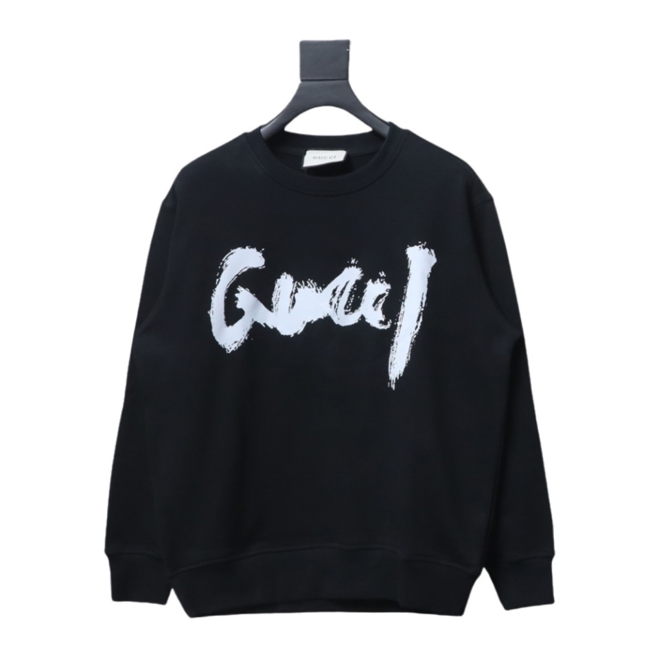 Gucci x Balenciaga 24SS Graffiti Lettering Print Crew Neck Sweatshirt