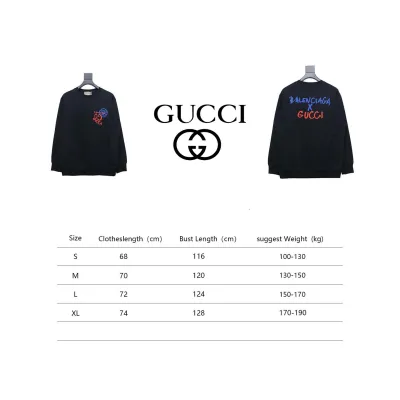 Gucci x Balenciaga Graffiti Print Crewneck Sweatshirt Black 02