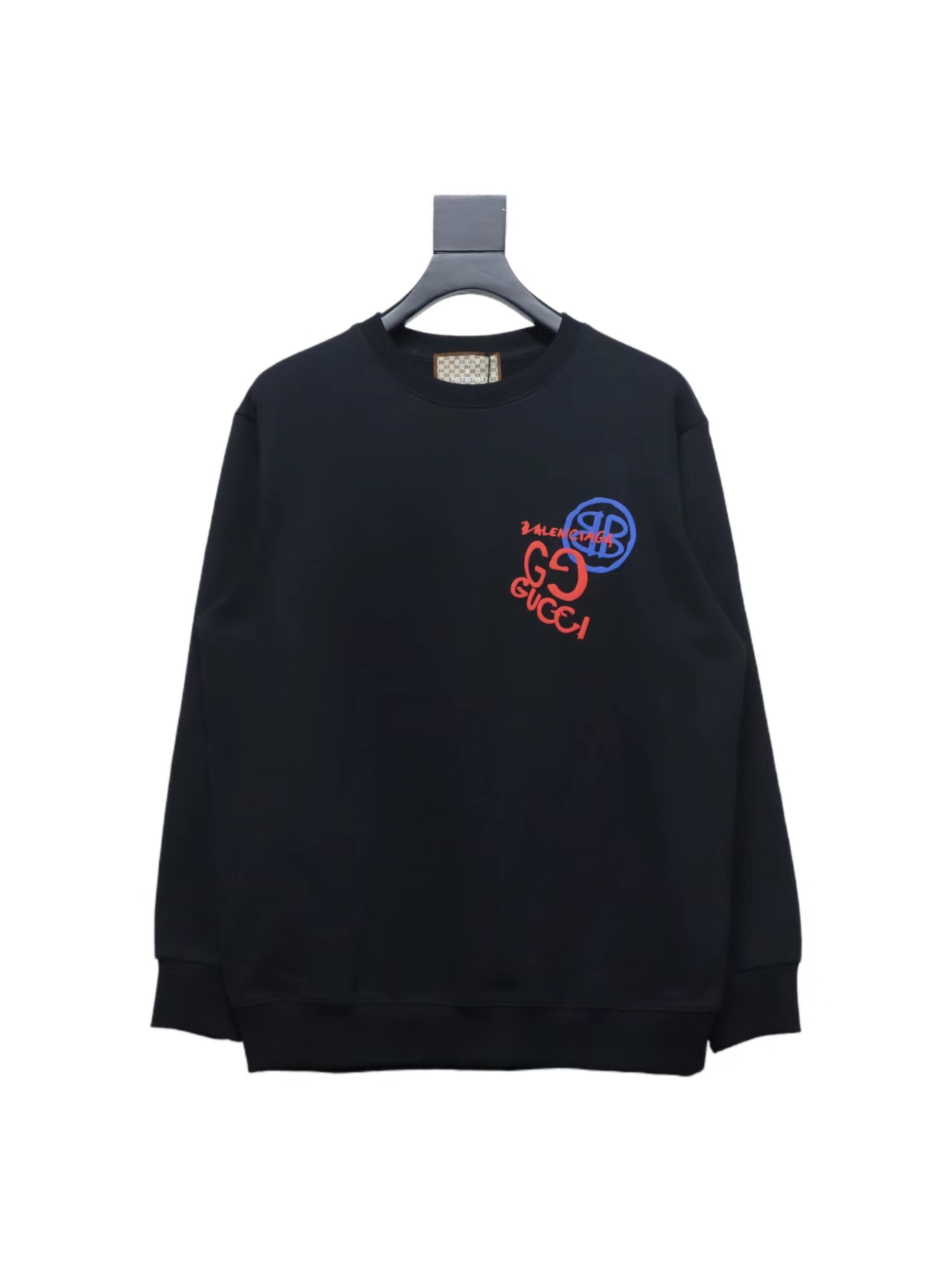 Gucci x Balenciaga Graffiti Print Crewneck Sweatshirt Black
