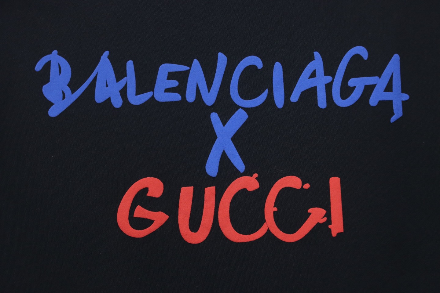 Gucci x Balenciaga Graffiti Print Crewneck Sweatshirt Black