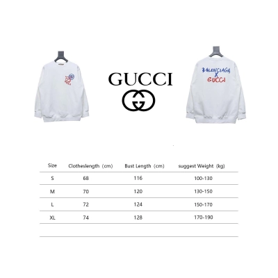 Gucci x Balenciaga Graffiti Print Crewneck Sweatshirt White 02