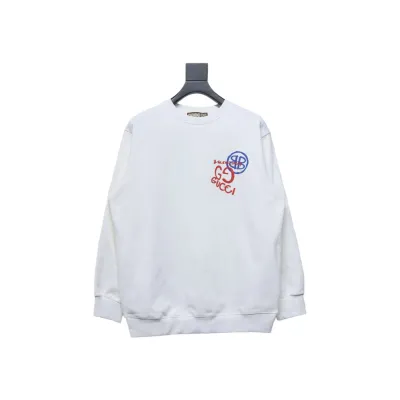 Gucci x Balenciaga Graffiti Print Crewneck Sweatshirt White 01