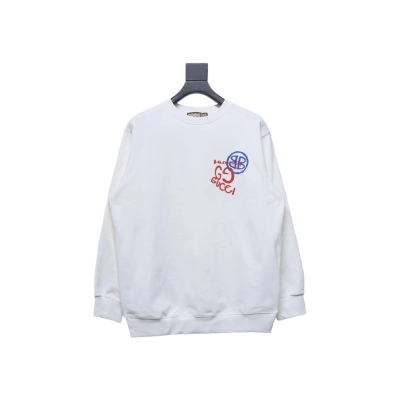 Gucci x Balenciaga Graffiti Print Crewneck Sweatshirt White 01