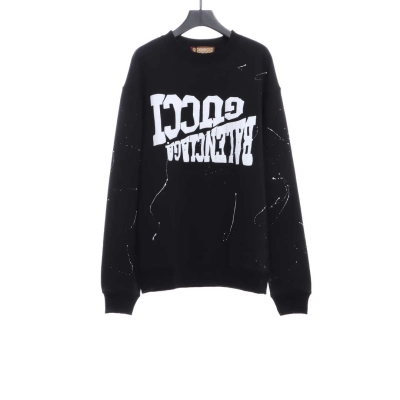 Gucci x Balenciaga Mirrored Graffiti Sweatshirt Black 01