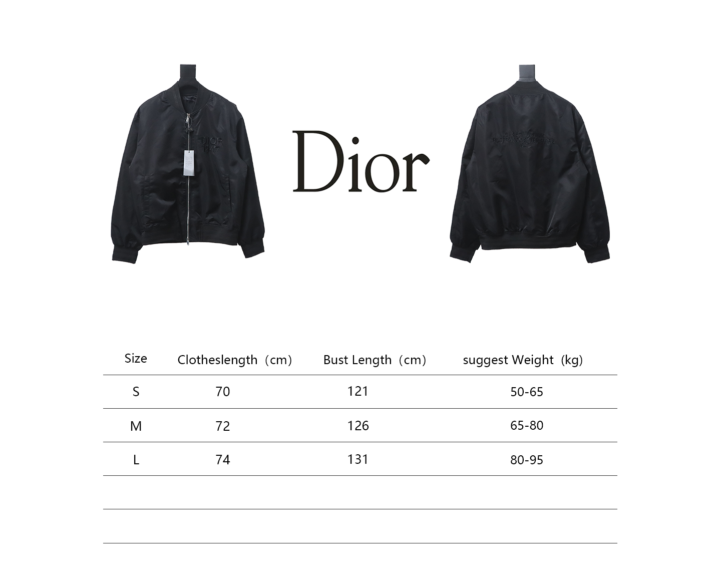 Dior 1947 Logo Embroidered Bomber Jacket