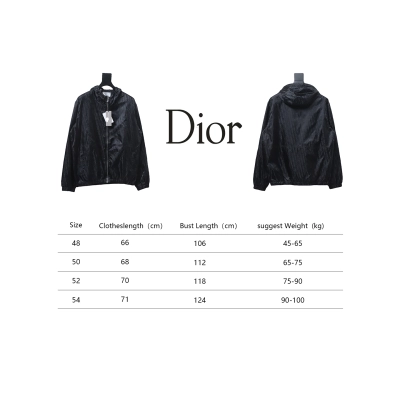 Dior 23 New Silk Full Print Dark Pattern Jacquard Zipper Hooded Jacket Black 02