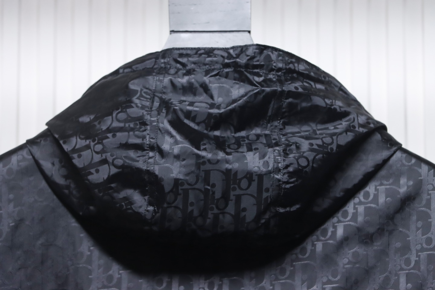 Dior 23 New Silk Full Print Dark Pattern Jacquard Zipper Hooded Jacket Black