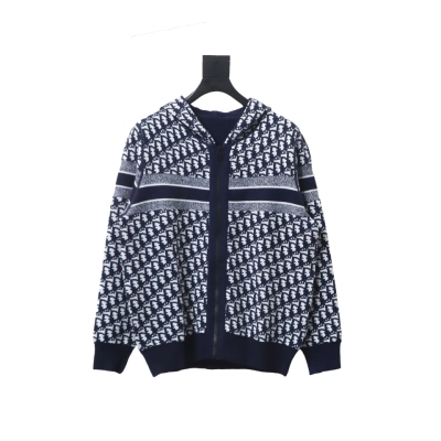 Dior 23Fw Oblique Cashmere Double-Sided Jacket Dark Blue 01