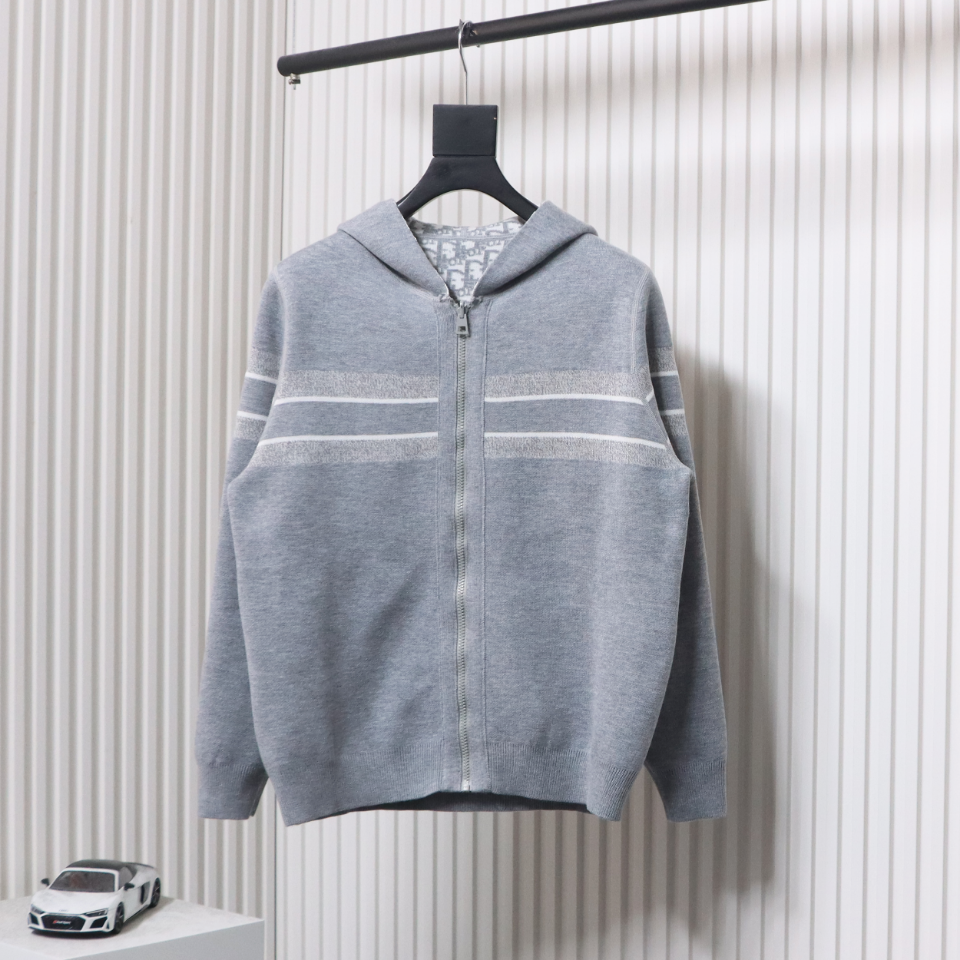 Dior 23Fw Oblique Cashmere Double-Sided Jacket Light Grey