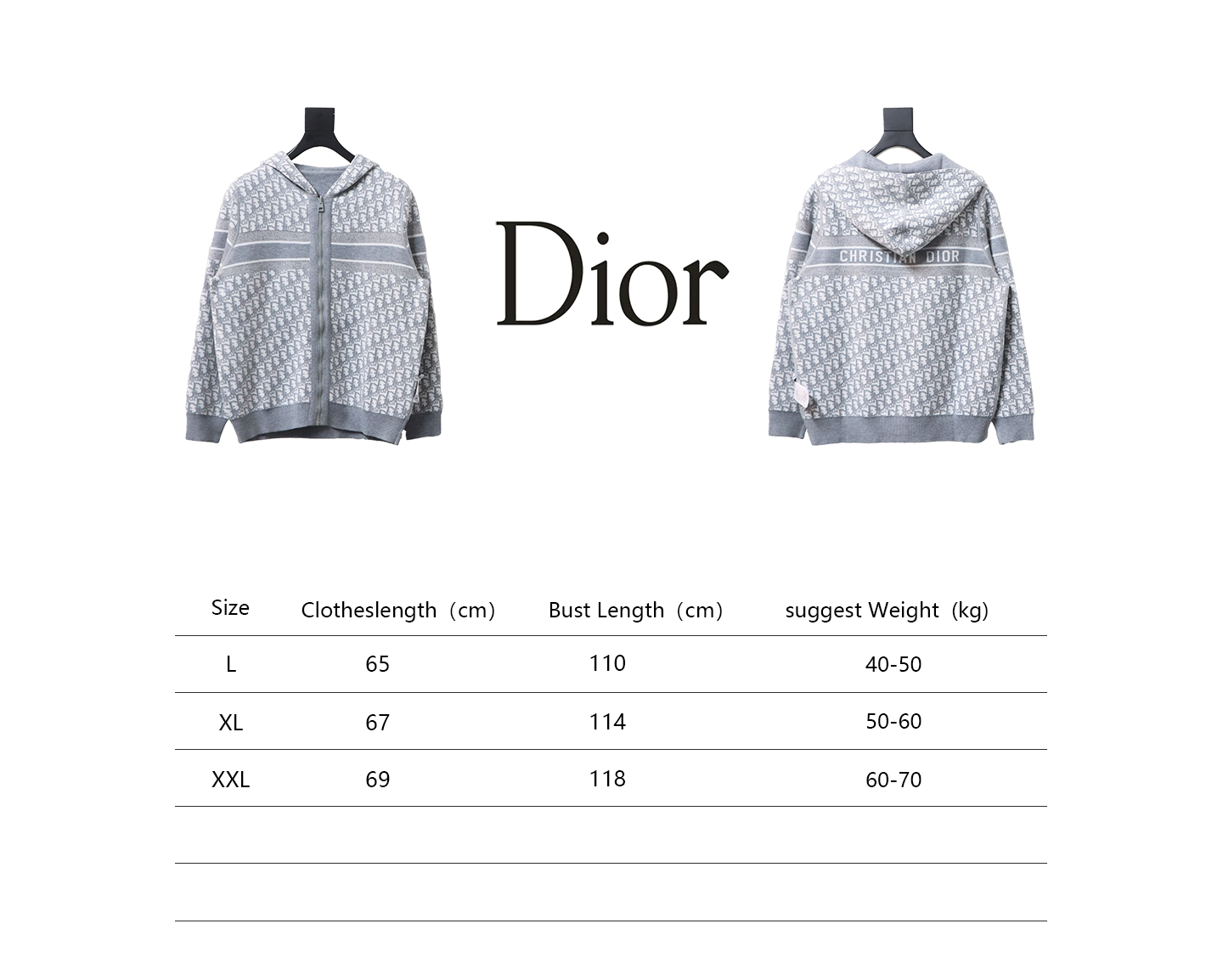 Dior 23Fw Oblique Cashmere Double-Sided Jacket Light Grey