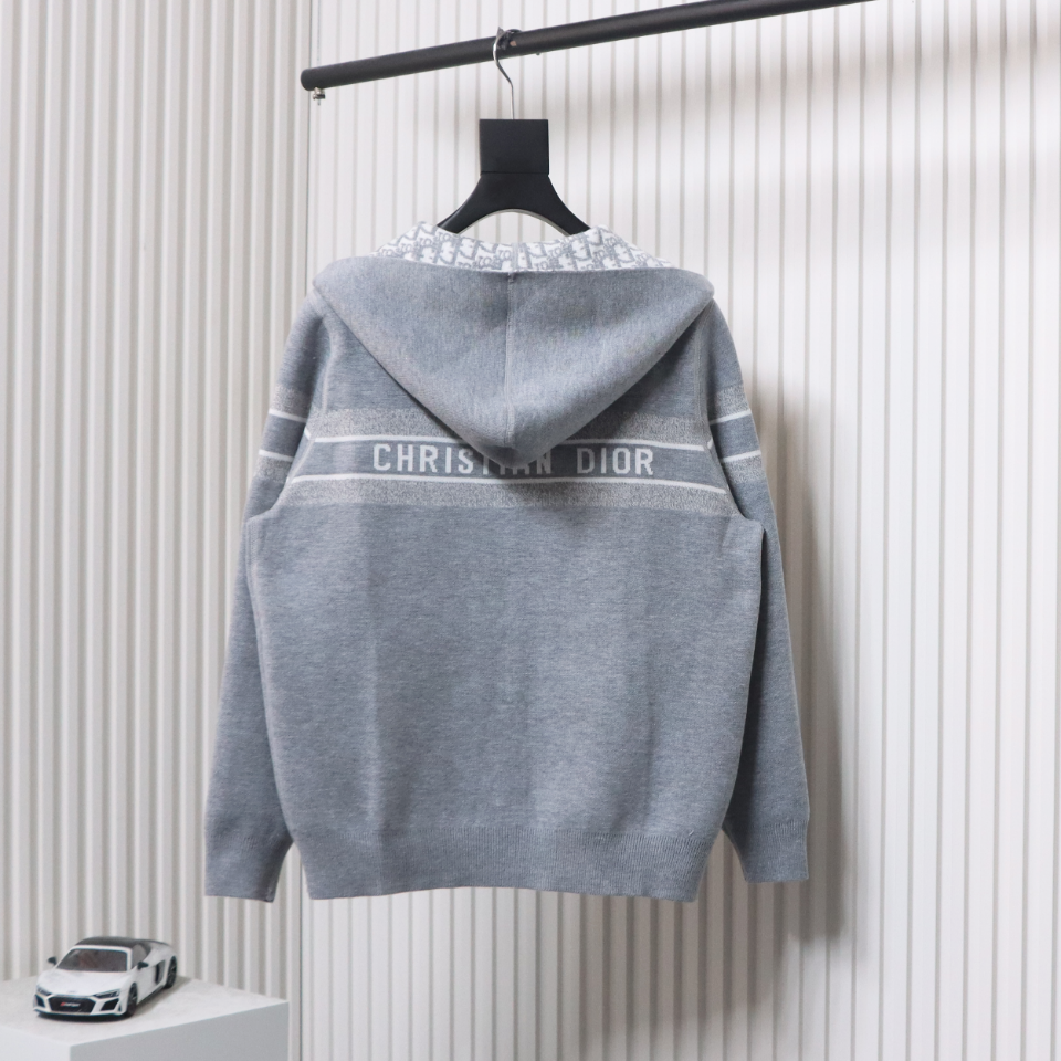 Dior 23Fw Oblique Cashmere Double-Sided Jacket Light Grey