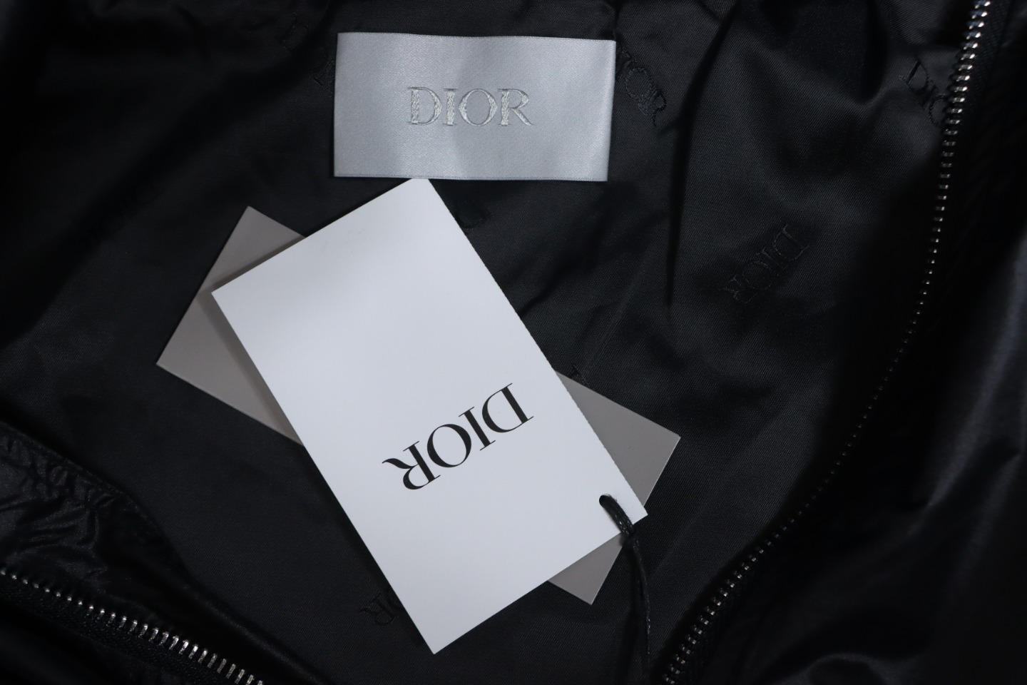 Dior 24 Sleeve Badge Jacquard Silk Hooded Jacket Black