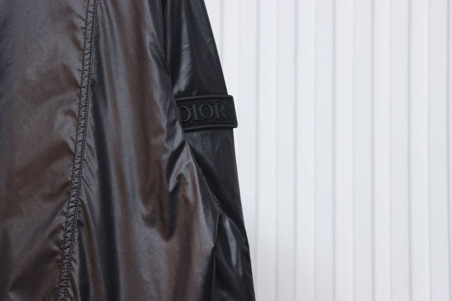 Dior 24 Sleeve Badge Jacquard Silk Hooded Jacket Black