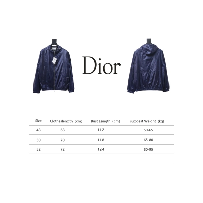 Dior 24 Sleeve Badge Jacquard Silk Hooded Jacket Blue 02