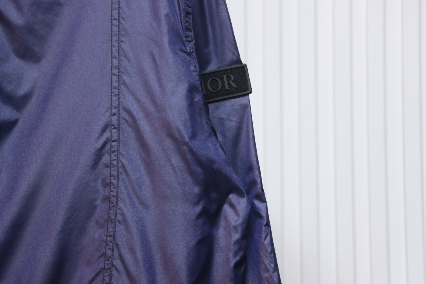 Dior 24 Sleeve Badge Jacquard Silk Hooded Jacket Blue