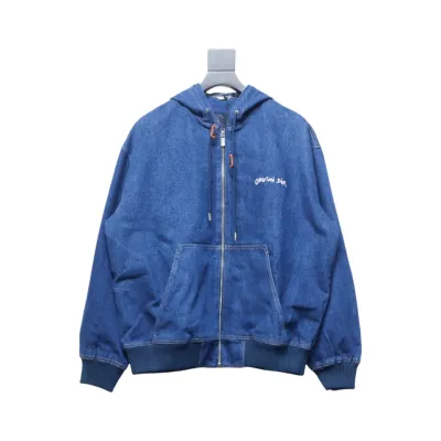 Dior 24Fw CD Signature Monogram Denim Hooded Jacket 01