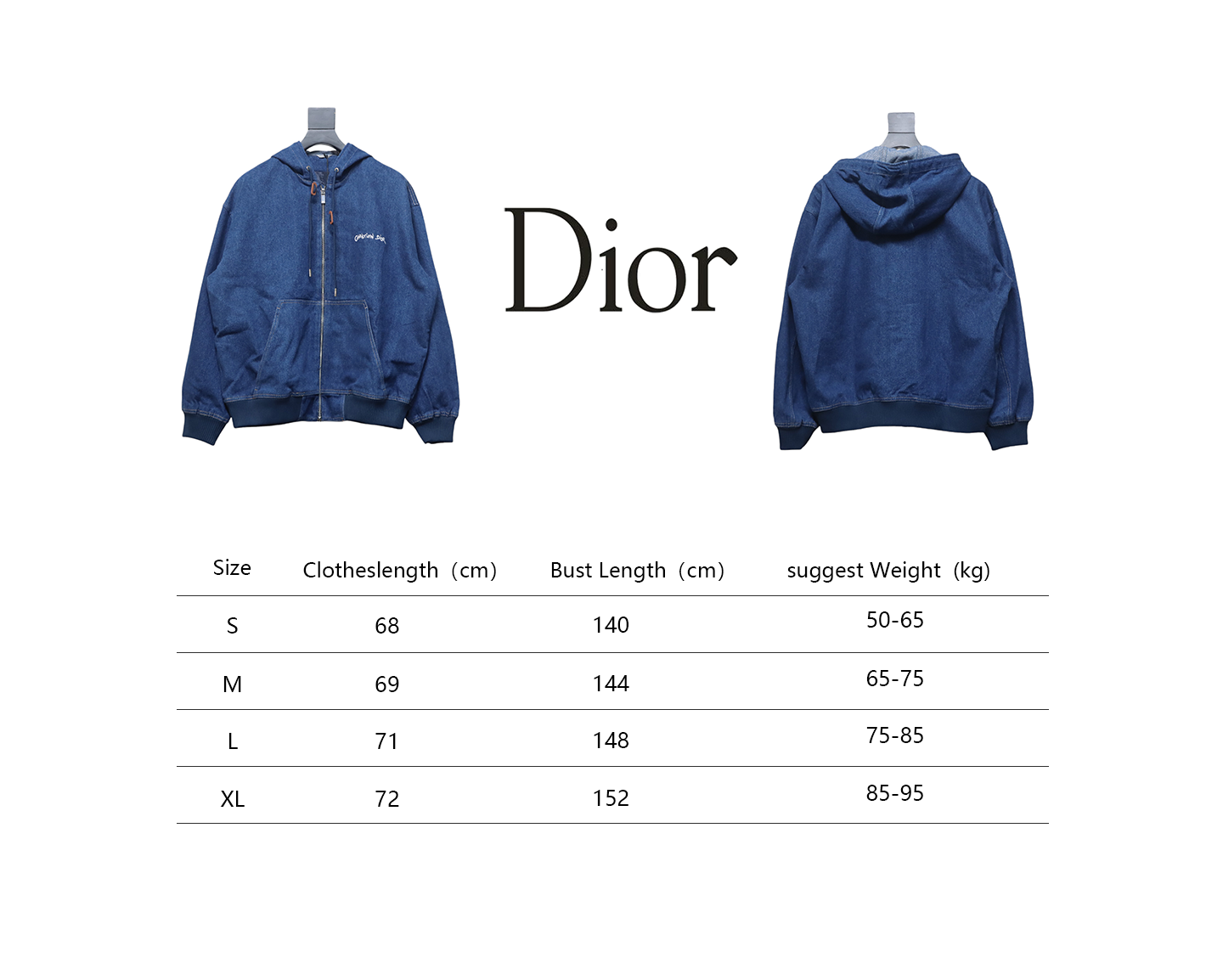 Dior 24Fw CD Signature Monogram Denim Hooded Jacket