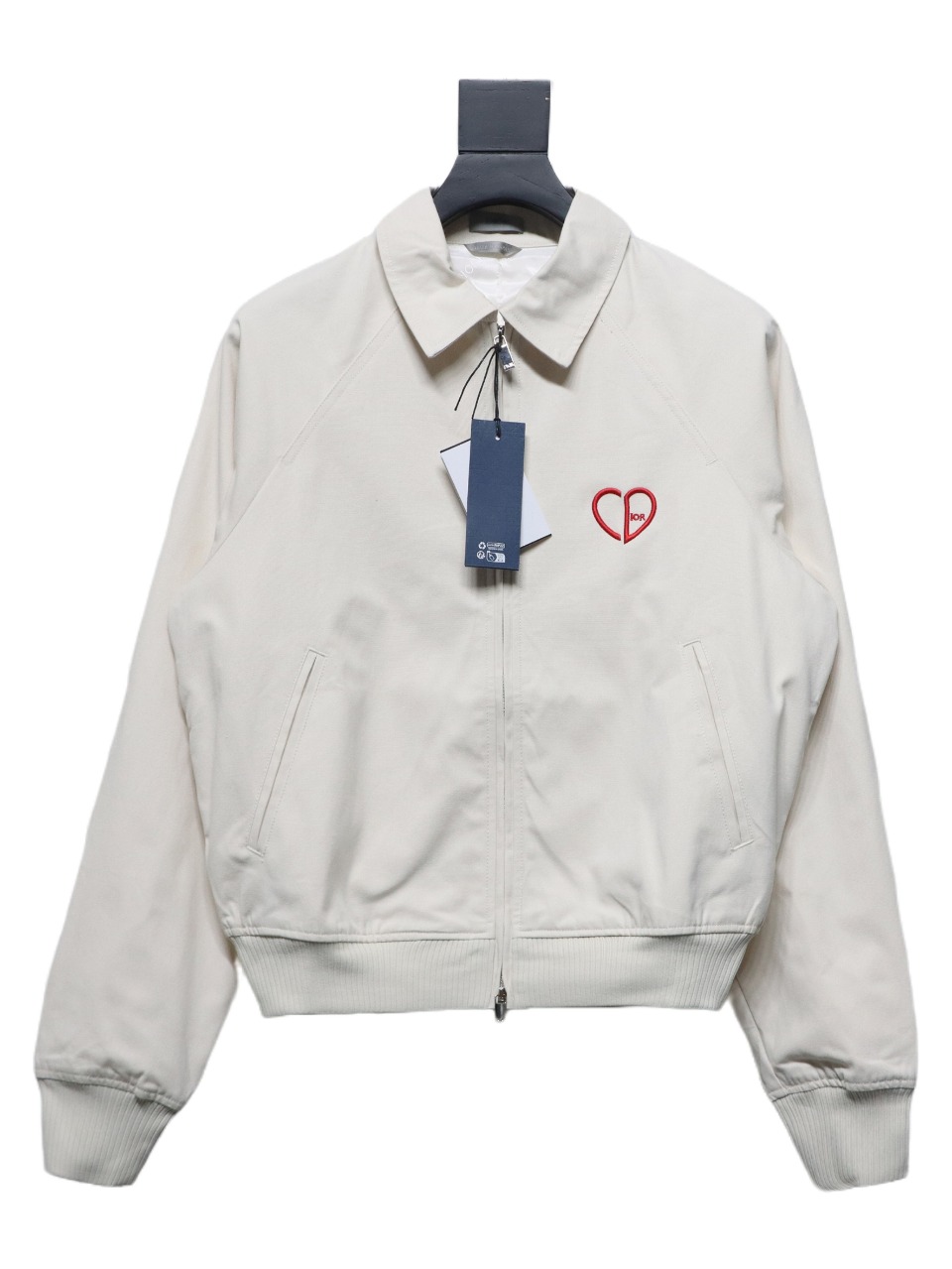 Dior 24Fw Embroidered Heart Cropped Jacket