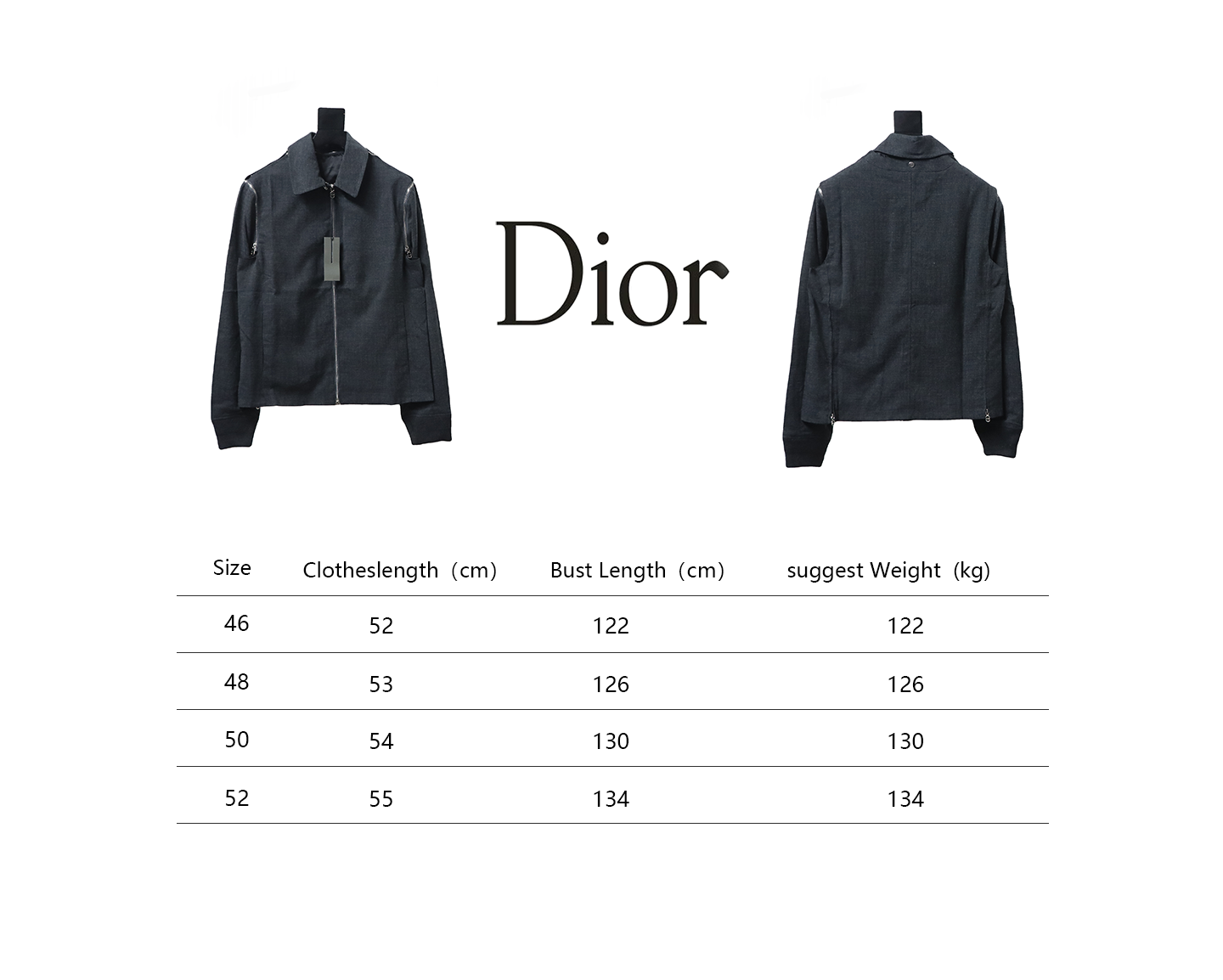 Dior 24FW Zip-Up Wool Jacket