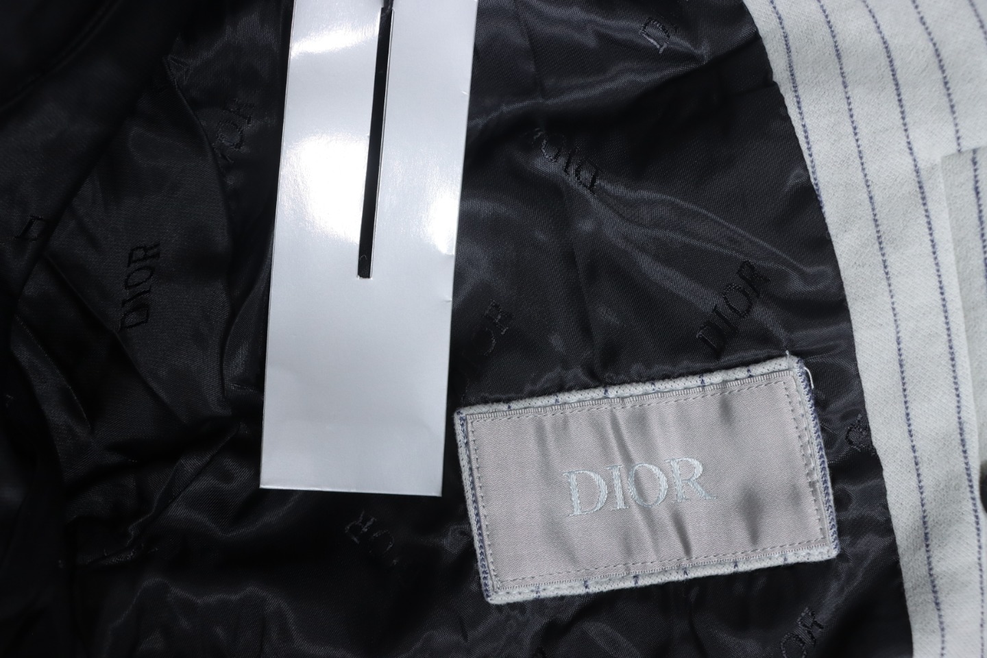 Dior Atelier Vertical Striped Front And Back Embroidered Baseball Jersey Jacket