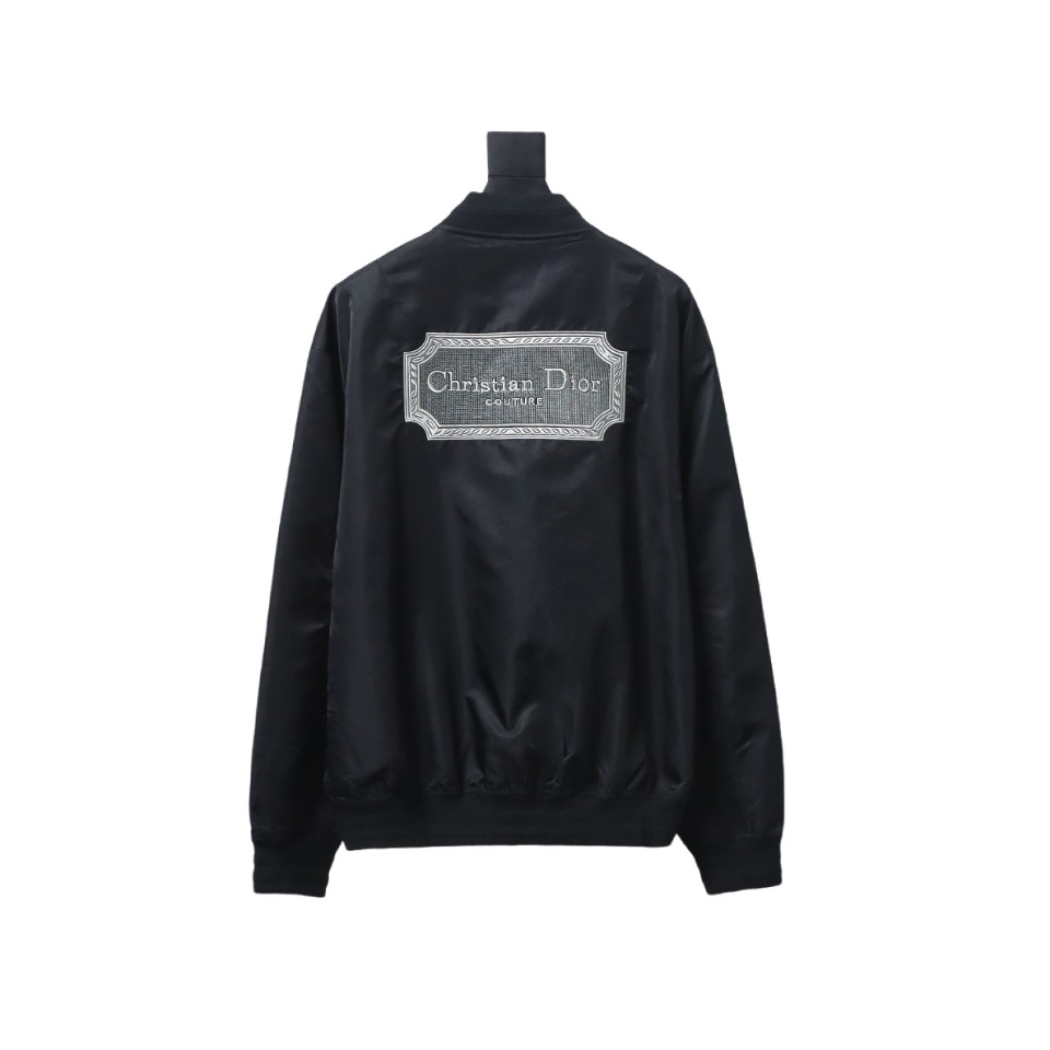 Dior Bomber Jacket With Square Logo Embroidery On The Back Black