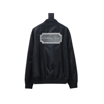 Dior Bomber Jacket With Square Logo Embroidery On The Back Black 02