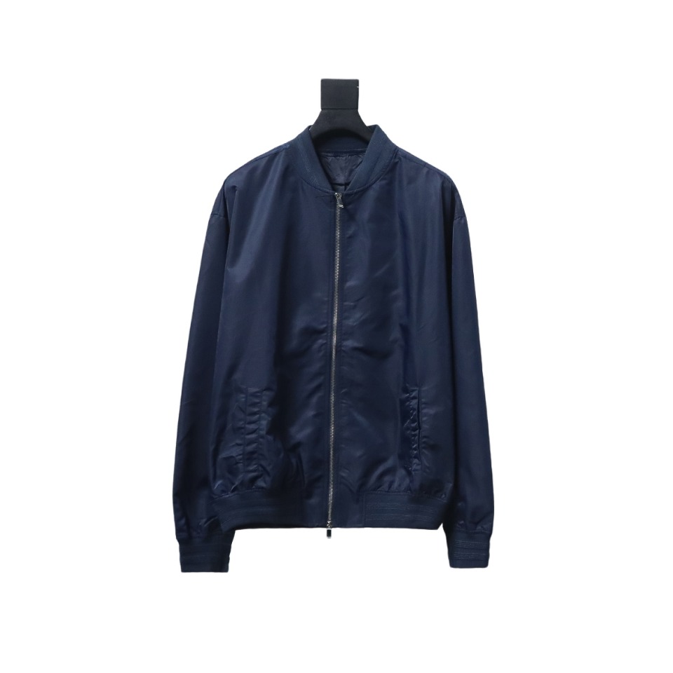 Dior Bomber Jacket With Square Logo Embroidery On The Back Blue