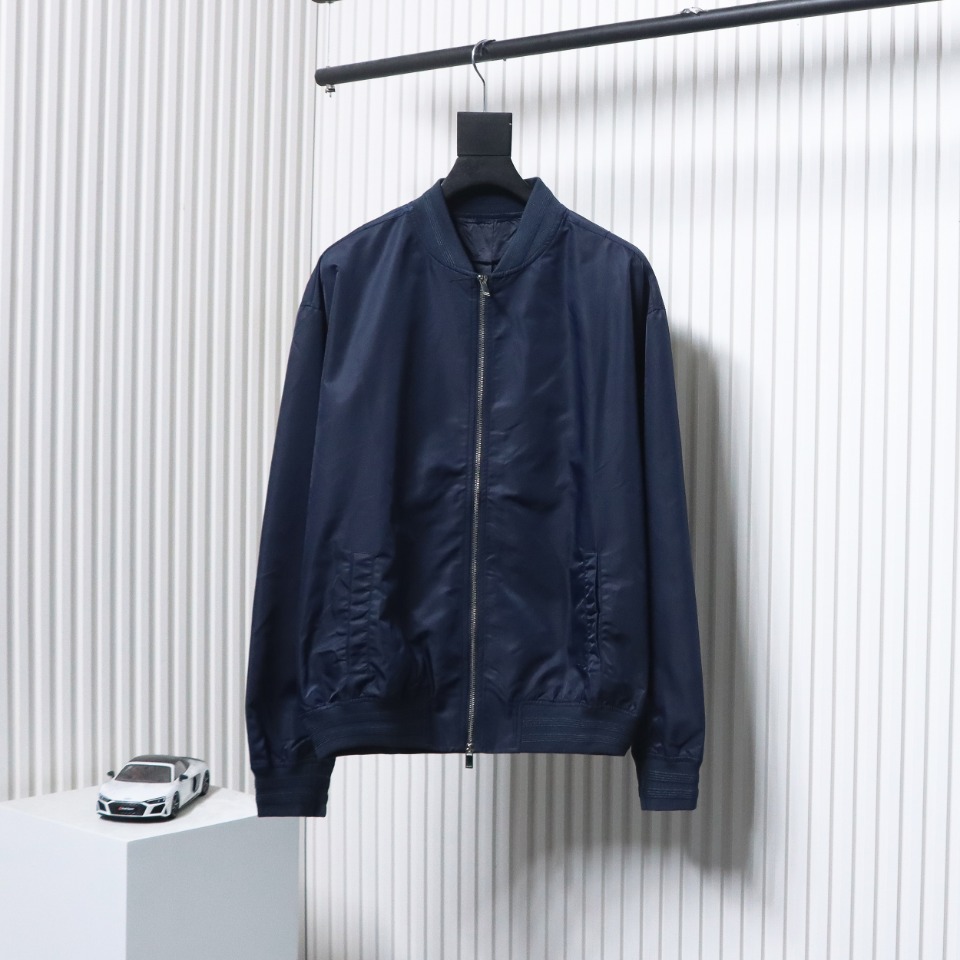 Dior Bomber Jacket With Square Logo Embroidery On The Back Blue