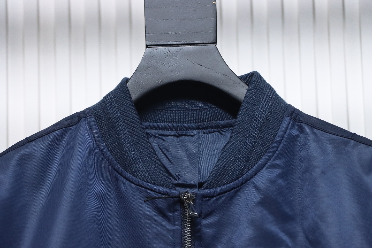 Dior Bomber Jacket With Square Logo Embroidery On The Back Blue