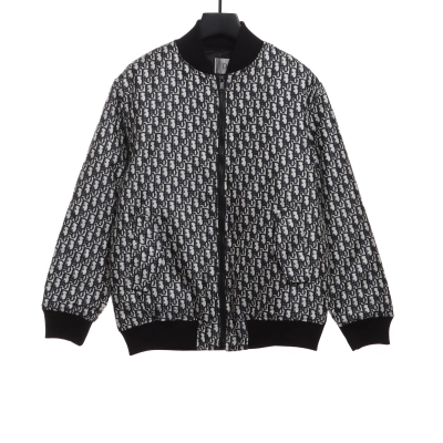 Dior Classic Monogram Print Zip-Up Jacket 01
