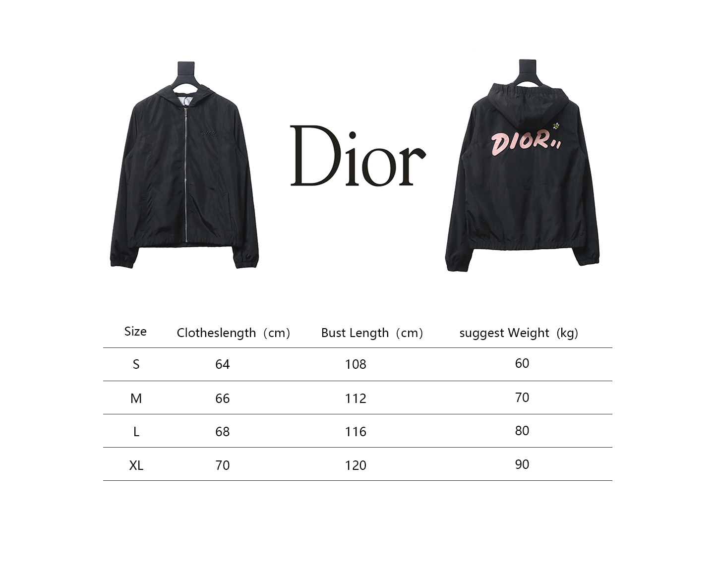 Dior Embroidered Lettering Bumblebee Hooded Jacket Black