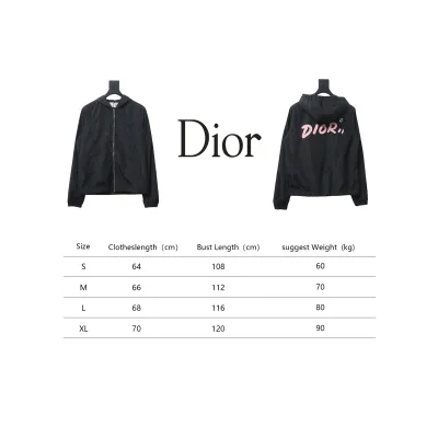 Dior Embroidered Lettering Bumblebee Hooded Jacket Black 02