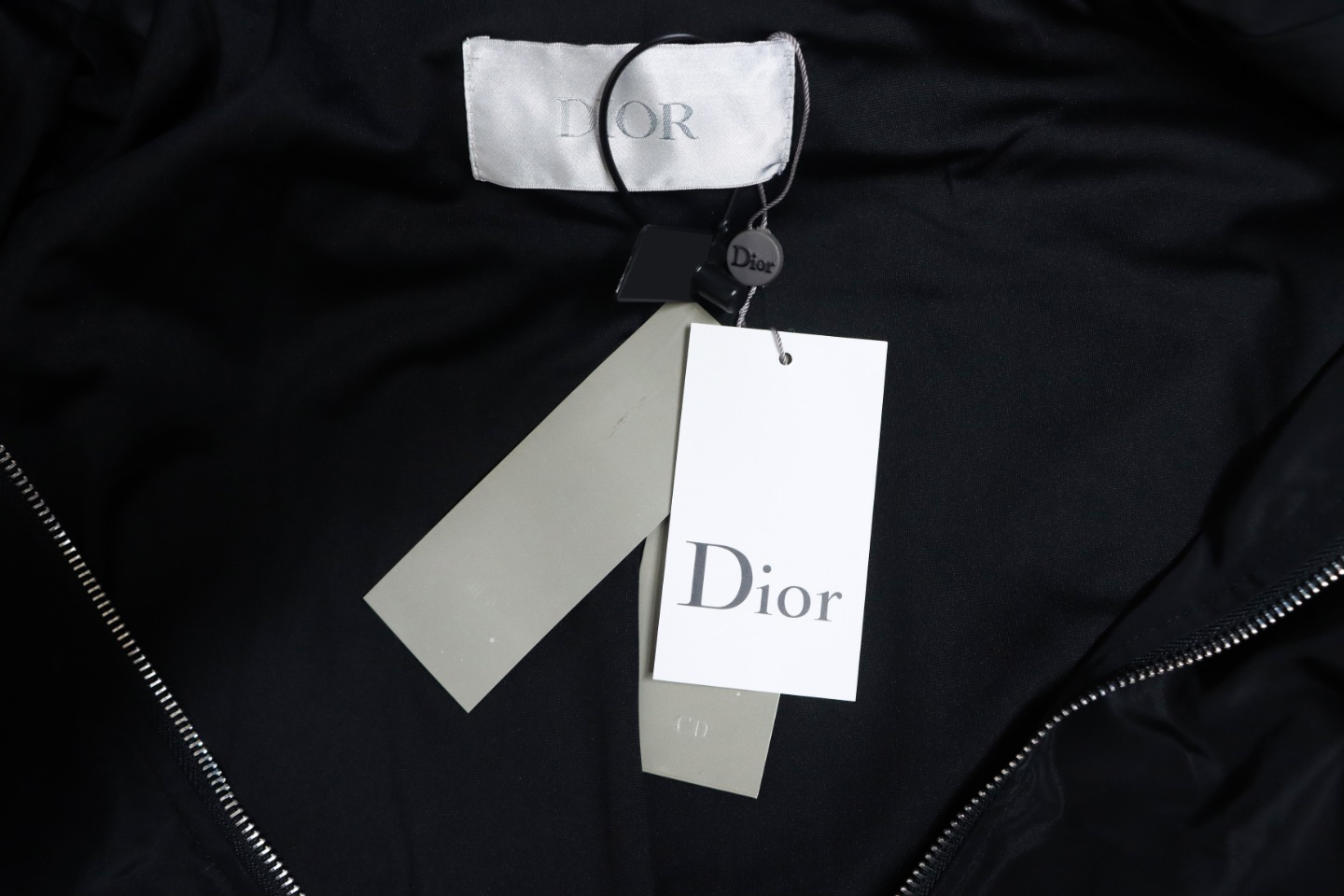Dior Embroidered Lettering Bumblebee Hooded Jacket Black