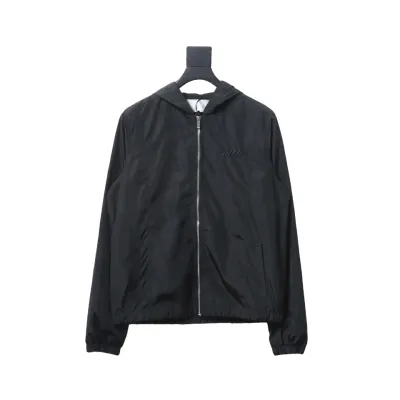 Dior Embroidered Lettering Bumblebee Hooded Jacket Black 01