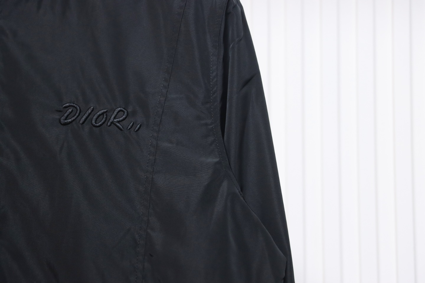Dior Embroidered Lettering Bumblebee Hooded Jacket Black
